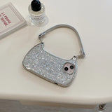 Electroplated Handbag Hand Strap Phone Case For iPhone 16 15 14 13 12 11 Pro X XR XS Max Soft Shockproof Cover