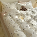Romantic Dry Flowing Sand Full Cotton Double Layered Bedding Set 4-Piece Spring Soft Naked Sp Bed Canopy Sle