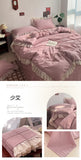 Princess Style Bedding Sets INS Ruffle Lace Bow Quilt Cover Home Romantic Bedclothes Decor Woman Girls Bedroom Duvet Cover 4pcs