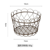 Mini Size Snack Sundries Storage Basket Metal Iron Art Rotundity Square Frame Desktop Cosmetics Jewelry Storage Basket