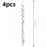 2Pcs/4Pcs Artificial Olive Leaf Vine Strips, Green Plant Garland with Fruits, Suitable for Christmas Decoration, Wedding Party, Family Garden, Artificial Hanging Leaf Vine with Front Door Wall Decoration