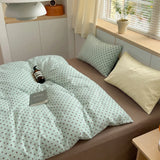 Ins Nordic Bedding Set Simple Style Polka Dot Duvet Cover Set Soft Flat Sheet Single Twin Size Double Bed Sheet Set For Bedroom