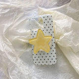 Magnetic Double-Layer Blue Coffee Polka Dot + Big Star Stand Suitable for Apple for Iphone16Promax Case/For Iphone15Promax Case/14Pro Case/13 Iphonecase/Fashion Women's Mobile Phone Case/Simple Mobile Phone Case