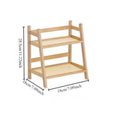 2 Layer Bamboo Countertop Storage Organizer,Multipurpose Bamboo Storage Shelf,Countertop Storage  for Kitchen,Office,Bedroom