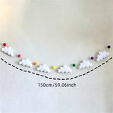 Nordic Felt Cloud and Pompom Garlands String Wall Hanging Decor Kids Room Bed Curtain Hanging Ornaments Party Banner Photo Props