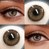 Unspoken Brown Yearly Disposable Colored Contacts Lenses for Eyes Daily Dating Makeup 14.2mm Soft Cosmetic Beauty Lens