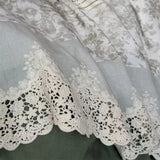 Vintage French Floral Lace Ruffles Bedding Set 100% Cotton Double Yarn Soft Duvet Cover Flat/Fitted Bed Sheet Pillowcases 4Pcs
