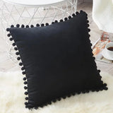 Velvet Cushioncover pillowslip with Ball Soft Decorative Cushion Home Decor for Sofa Set Bedroom Pillowcase Blue Pink Pillow