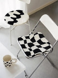 Retro Geometry Tufted Seat Cushion Soft Loop Fleece Breathable Round Square Chair Mat Cushion Office Sedentary Anti-slip Mats