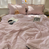 French Style Summer Quilt NEW Falbala Cool Feeling Quilt Bare Sleeping Skin-Friendly For Adult Romantic Bedroom Decor 1PC