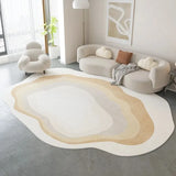 Cream Style Irregular Home Living Room Decorative Carpet Simple Color Block Line Bedroom Large Area Carpet Easy Care Balcony Rug