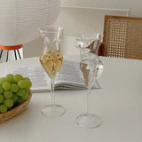 Ikeehome  Creative Human Body Glass Wine Drinkware Cocktail Tumbler Juice Cup Funny Kitchen Coffee Latte High-footed Mug Glassware Barware