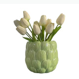 Tulip Pot Embossed Flower Hand-made Ceramic Vase Planting Utensil Flower Pot Tulip Vase Home Decoration Accessories