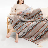 Textile City Bohemia Rhombic Floral Knitted Throw Blankets Home Decor Sofa Cover Bay Window Blanket Wave Winter Thicken Shawl