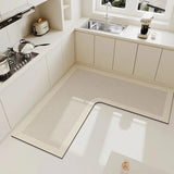 Light Luxury Simple Decorate Kitchen Carpet L-shaped Soft Mat Non-slip Oil-proof Waterproof PVC Easy To Clean Rug Ковер Tapis
