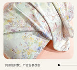 Flower Printed Duvet Cover Set Satin Silk Bed Cover Sets for Summer Queen/King Size Silky plumones de cama Coolling Bedding Set