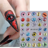 5D Relief Skeleton Hand Halloween Nail Art Stickers Devil's Eye Slider Decal DIY Manicure Decoration Tips Nail Accessories Tools