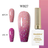 16 Colors of Thermochromic Gel Nail Polish - Trendy Autumn/Winter Thermochromic Gel Nail Polish with LED Gloss and Shine for a S