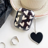Pink Heart Girls Case for AirPods 4 Pro Shell Texture Earphone Protective Cover for Airpods 2 3 3rd Soft IMD Case with Keyring