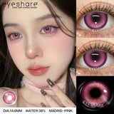 Vampire Red Eye Lenses Halloween Colorful Contact Lenses Devil Cosplay White Anime Eye Lens with Pink Pupils for Partie