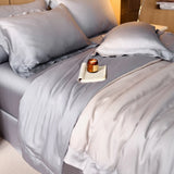 Gradient Luxury Bedding Set Lyocell Soft Silky Cool Feeling Antimicrobial Duvet Cover Flat/Fitted Bed Sheet Pillowcases 4Pcs