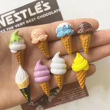 8Pcs Mini Ice Cream Resin Refrigerator Magnets Food Refrigerator Home Decor Gift Magnets Magnetico Refrigerador