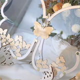 Wooden Heart-Shaped Butterfly Wedding Party Guest Books Commemoration Wedding New Year Decoration Wedding Birthday Home Ornament