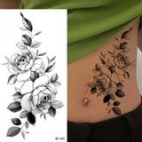 Rose Flower Skin Tattoo Stickers Blossom Flase Tattoos for Body Apart Leg Arms Neck Back Temporary & Removable Flower Tattoos