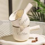 Ceramic Coffee Cup with Measurement Markings Minimalist Kitchen Small Milk Jar Espresso Mug Home Barista Coffee Brewing Cup Gift