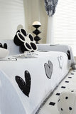 Nordic Chenille Sofa Cover Blanket Black and White Love Sofa Towel Mat Cover Towels Three Person Couch Dust Cover Cloth