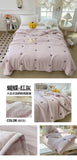 Embroidery Quilt Fluffy Soft Comfort Washed Cotton Embroidery Thin Quilt Machine Washable Blanket Dormitory Single Summer Quilt