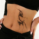 English Calligraphy Spine Tattoo Sticker Temporary Tattoo Waterproof Long Lasting Ins Style Back Line Art Body Decal for Women M