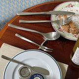 Simple Silver Matte Stainless Steel Tableware Knife Fork Spoon Fruit Fork Butter Knife Texture