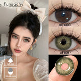 1pair Colorcon Contact Lenses for Eyes Fashion Gray Color Lenses Blue Lens Eye Contacts Beauty Pupils Yearly Cosmetics
