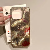 INS Korean Style Golden Python Phone Case For iPhone 16 Pro Max 15 14 Plus 13 12 11 XS X XR 7 8 SE 2020 2022 Clear Bumper Cover