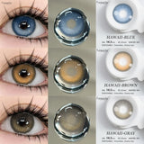 1 Pair Fashion Black Colored Contact Lenses for Eyes Lenses Colored Pupils Lens 14.0~14.5mm with Degree Contact Lens