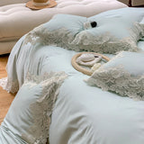 Lace Bedding Set 140s Egyptian Cotton Bed Linens Sheet Pillowcase Blanket Cover Set Underwear