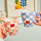 Korean Ins Style Hand Made Irregular Mug Hand Painted Flowers Ceramic Mug Breakfast Cup Coffee Cup Cute Tea Cups