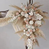 Pampas Grass Rose Table Centerpiece Ball,  Wedding Floral Arrangement，Road Lead, Event Stage, Floor Flower Ball, Window Display