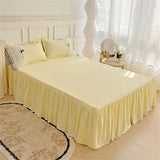 Luxury Princess Bedding Sets Princess Style Fashion 4Pcs Duvet Cover Bed Sheet Pillowcase Lace Ruffles Bed Skirt Bedroom Decor
