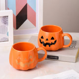 Halloween Mugs Cartoon Spooky Pumpkin Mugs Halloween Decoration Accessories Coffee Milk Mugs Ceramic Mugs
