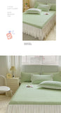 2/3pcs Summer Cooling Bed Skirt Set Class A Princess Mattress Cover Single Soft Mat Room Decor Bedspread Ice Silk Bean Cool Mat