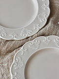 French Relief Dessert Plate Ins Retro Breakfast Bread Plates Household Versatile Dining Disc Milk Tea Colored Ceramic Tableware