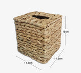 Rattan Woven Tissue Box With Lid Water Hyacinth Design Living Room Sanitary Paper Household Storage Organizer Home Supplies