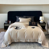 Luxury Hollow Embroidery Wide Edge Bedding Set 1000TC Lyocell Cotton Soft Silky Duvet Cover Flat/Fitted Bed Sheet Pillowcases