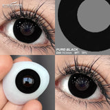 1 Pair Colored Contact Lenses for Eyes Cosplay White Lenses Black Eye Anime Lenses Halloween Cosmetic Cosplay Lenses