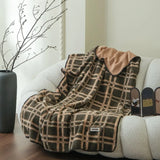 Ikeehome  Imitation woolen milk fleece shell needle decorative blanket double-sided fleece casual blanket
