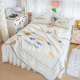 New Latex Summer Mat Summer Quilt Four-Piece Washable Summer Fabric Cooling Mattress Dormitory Soft Seat