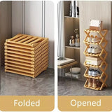 New Portable Small Foldable Shoe Rack Without Installation,Bamboo Shoe Rack for Storage.Ideal for Hallway,Bedroom,Living Room