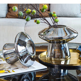 Mushroom Shape Glass Vase Plating Craft Flower Pot Modern Hydroponics Floral Arrangement Flowers Home Decoration